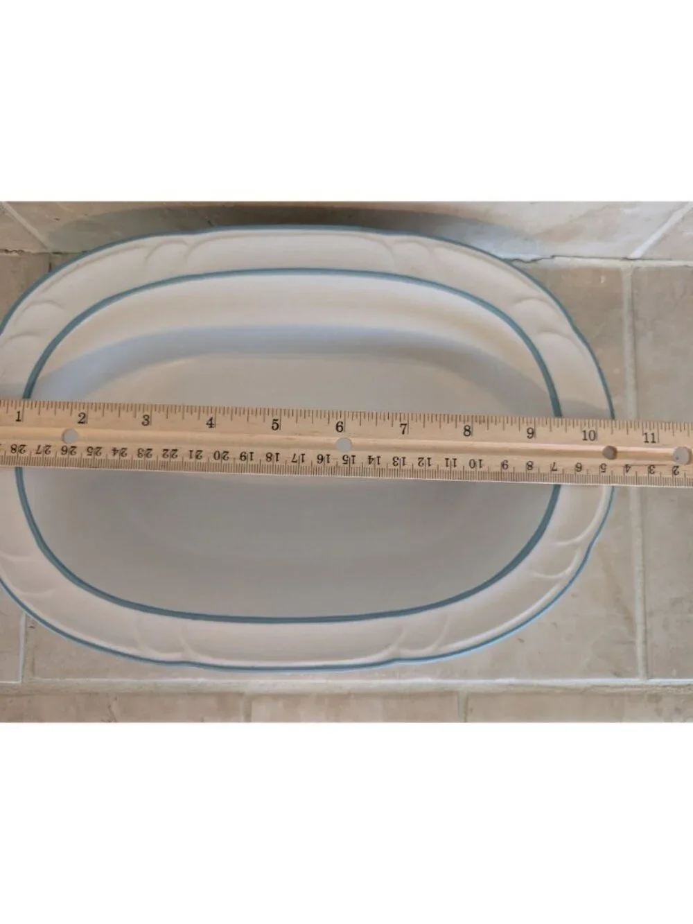 Vintage Country Ware Oval Serving Bowl Ashberry Pattern White Stoneware Farmhous